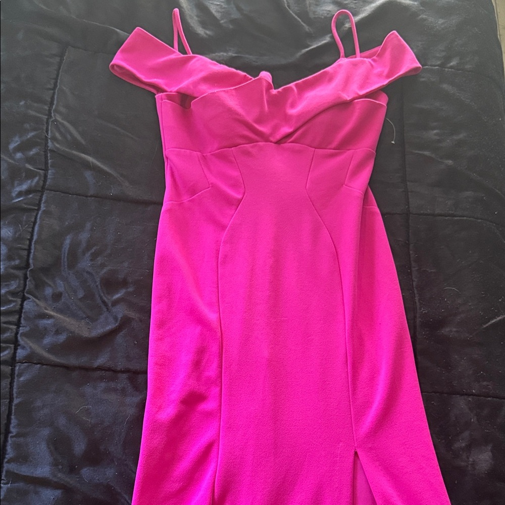 Night Way Collections Strapless Hot Pink Dress